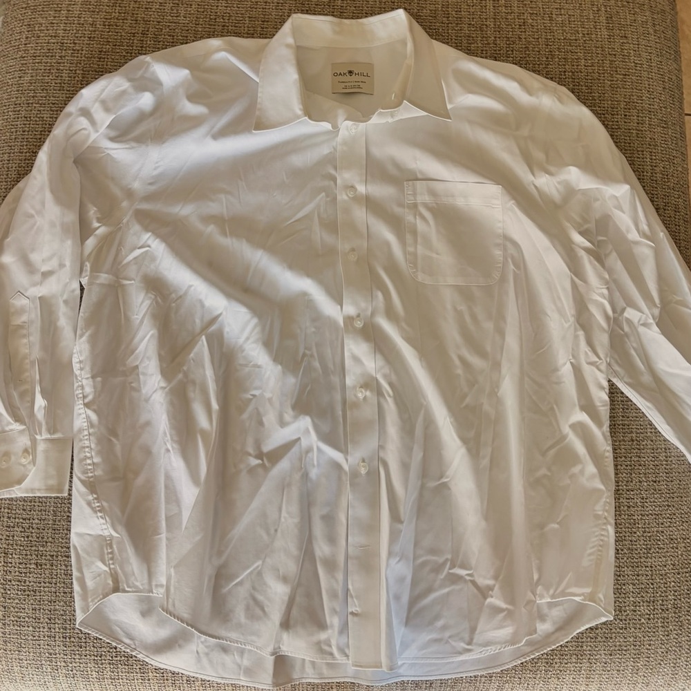 Oak Hill Men's Crisp White Dress Shirt